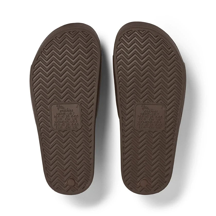 Archies Brown Arch Support Slide — Pair, bottom view