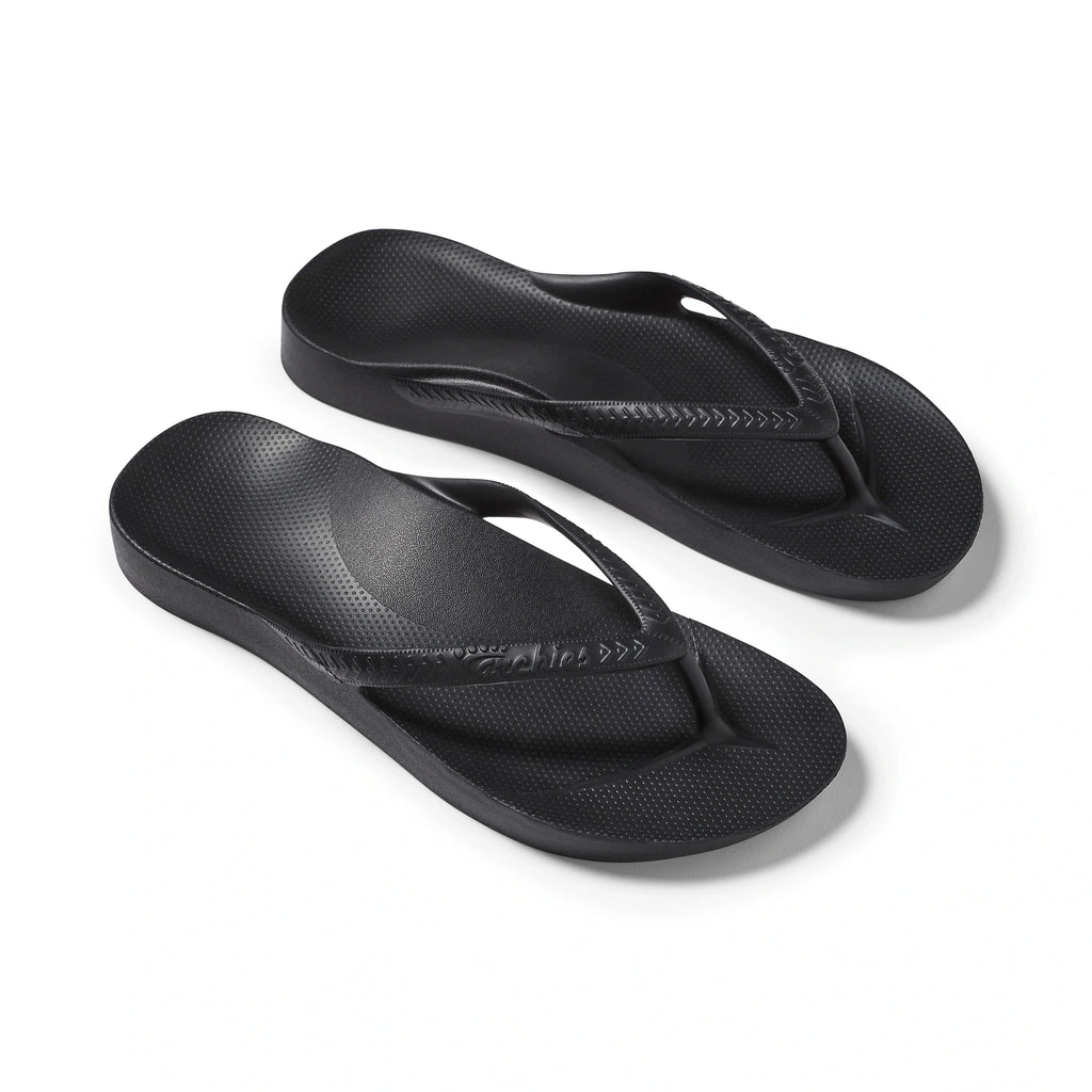 Black Archies Arch Support Flip Flops angle 08