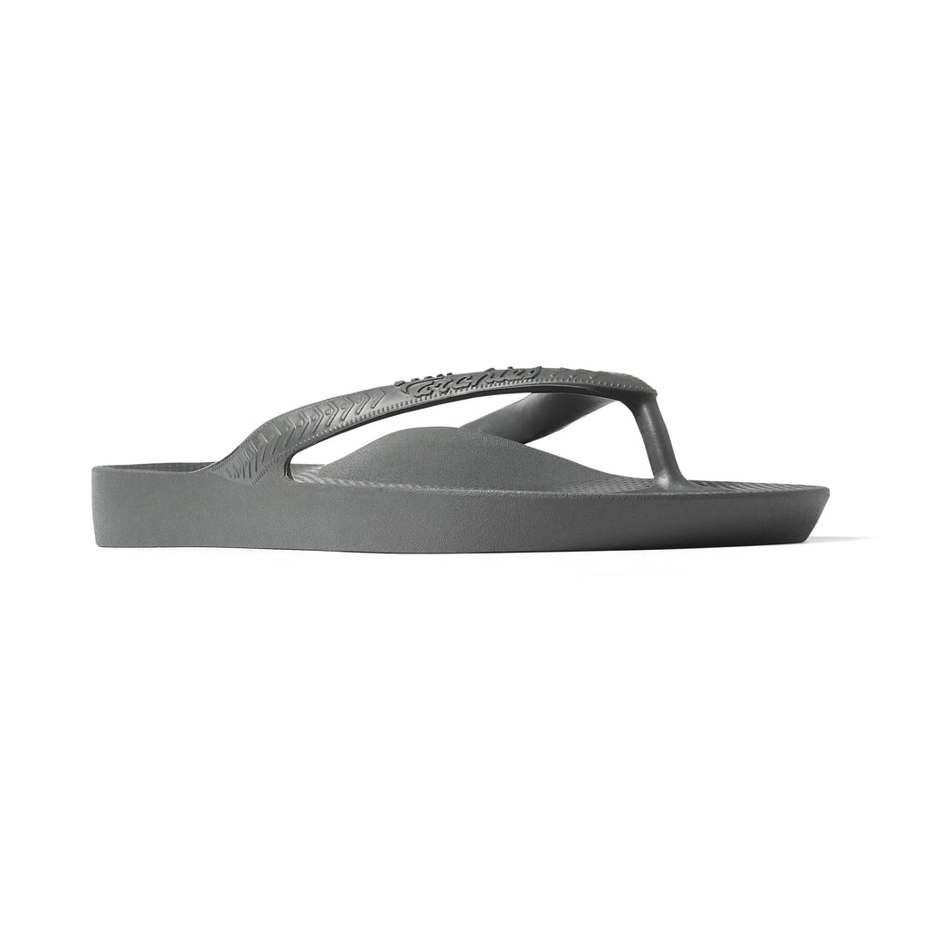 Charcoal Archies Arch support flip flops angle 05