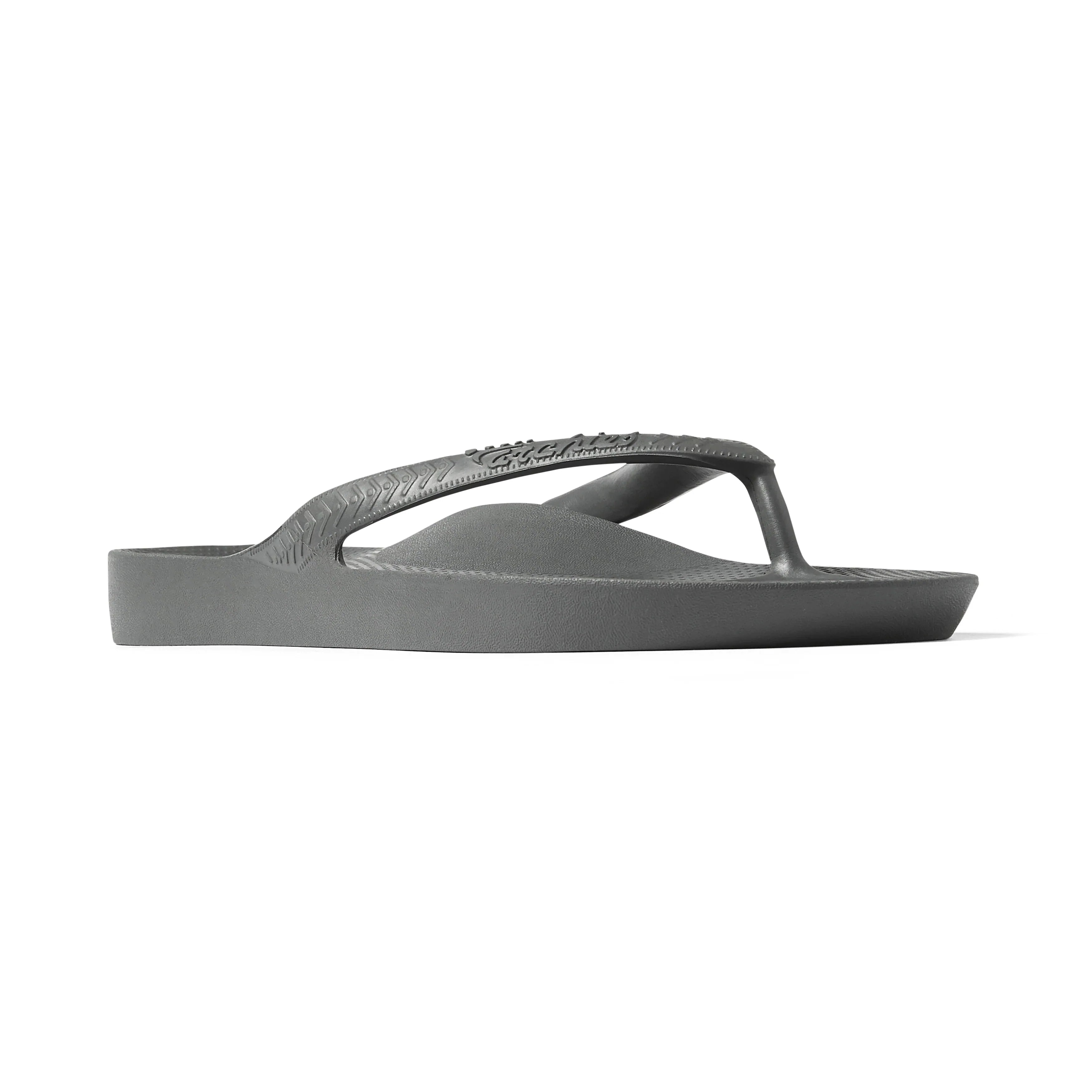 Charcoal Archies Arch support flip flops angle 05