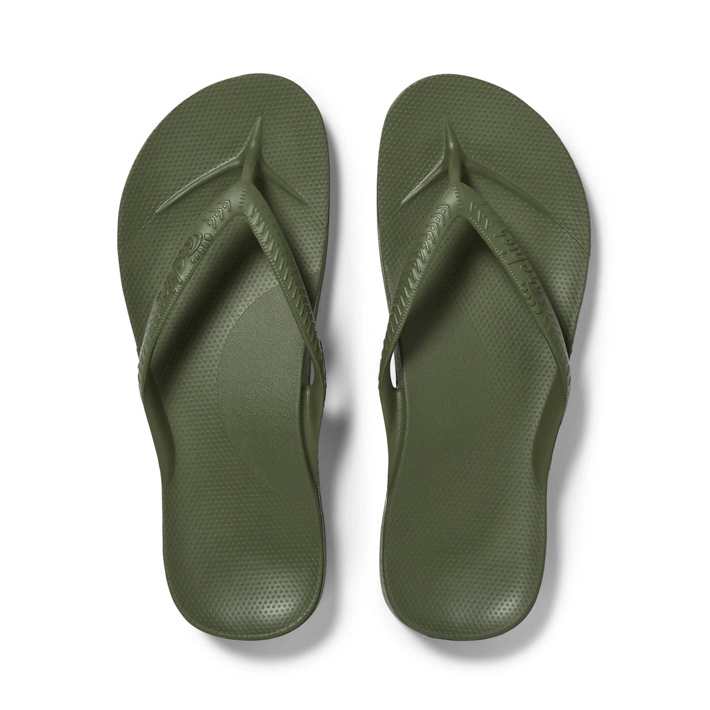 Olive Archies Arch Support Flip Flops angle 01