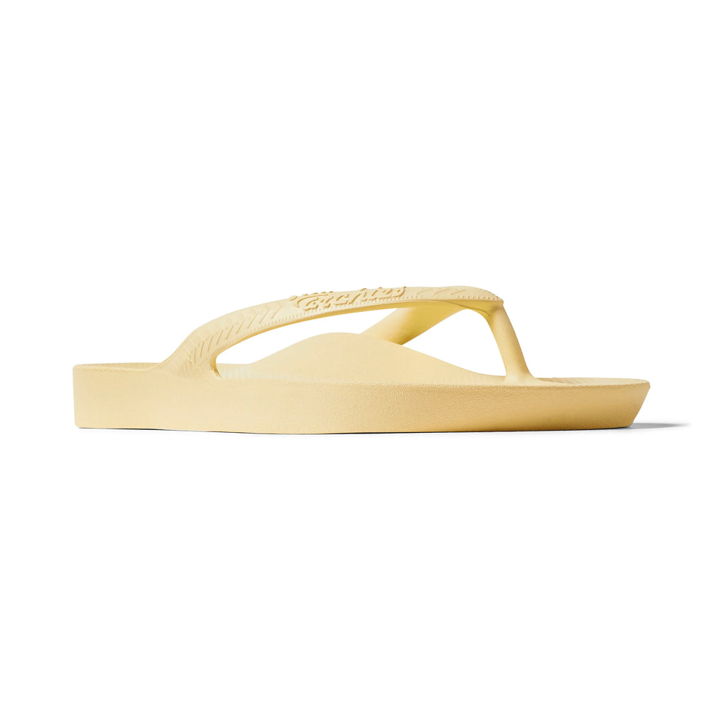 Lemon Arch Support Flip Flops shown from the side