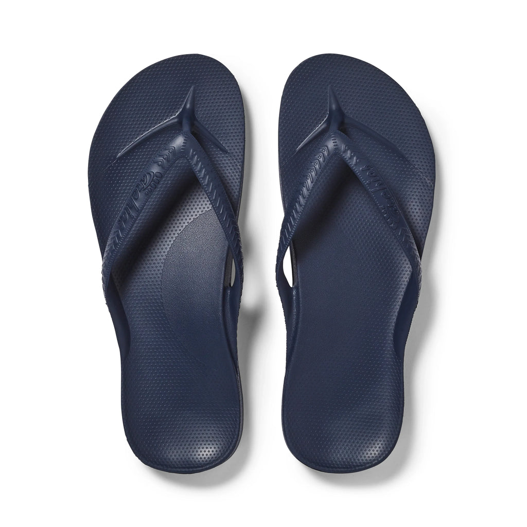 Navy Archies Arch Support Flip Flops angle 01
