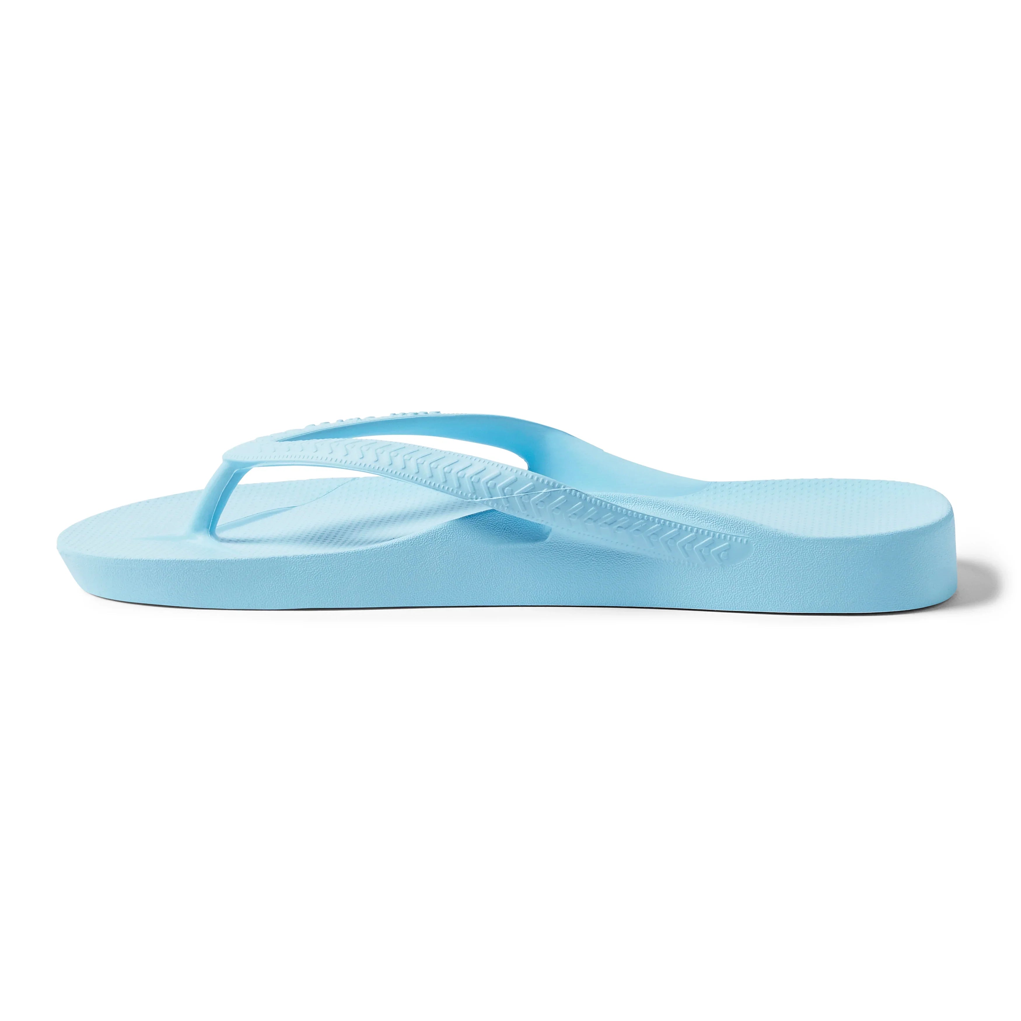 Sky Blue Archies Arch Support Flip Flops angle 07
