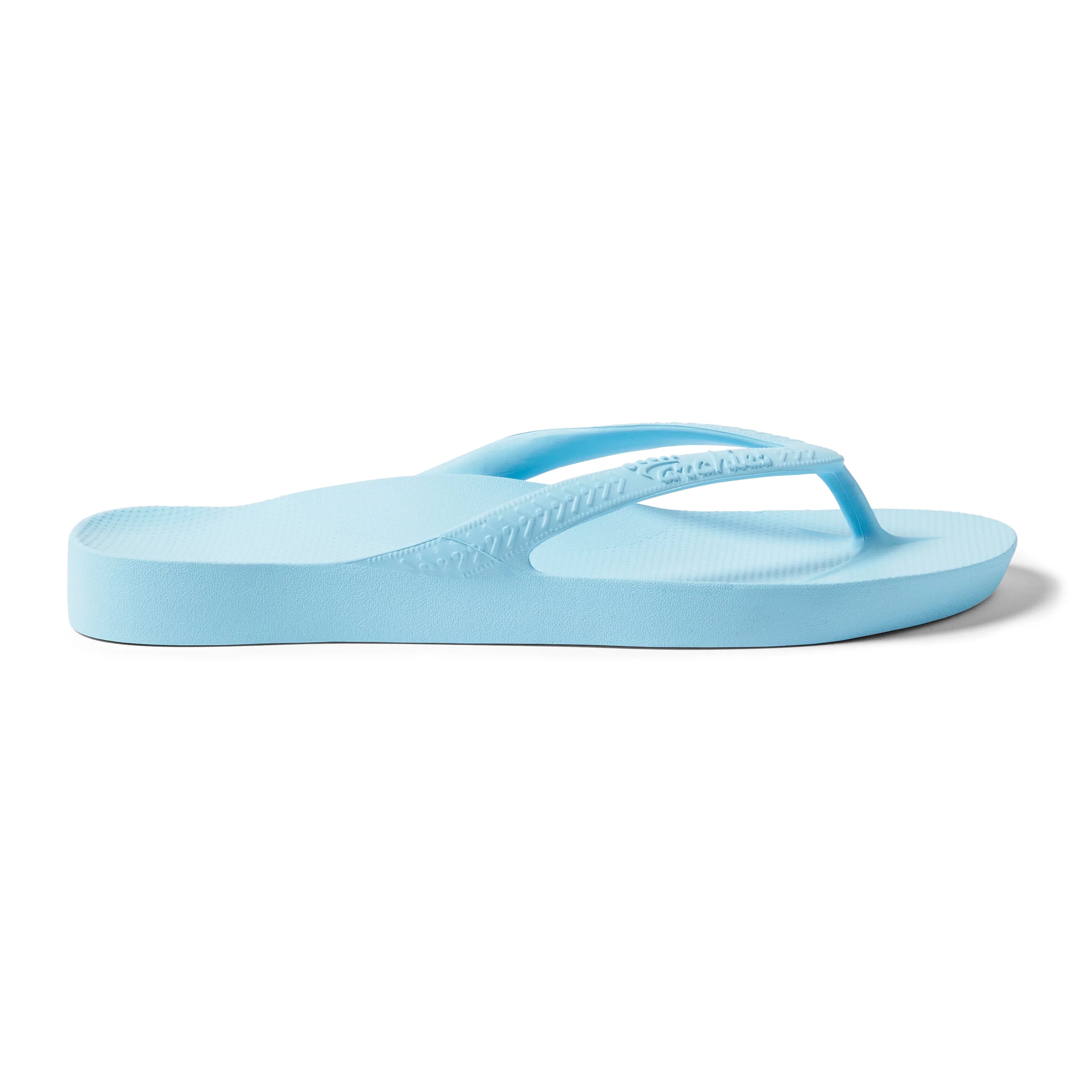 Sky Blue Archies Arch Support Flip Flops angle 08