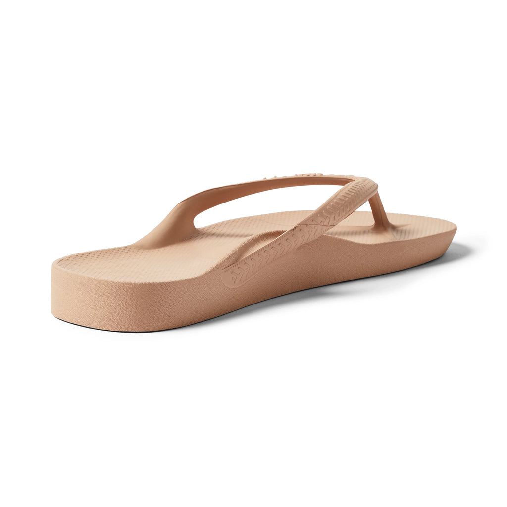 Tan Archies Arch Support Flip Flops angle 03