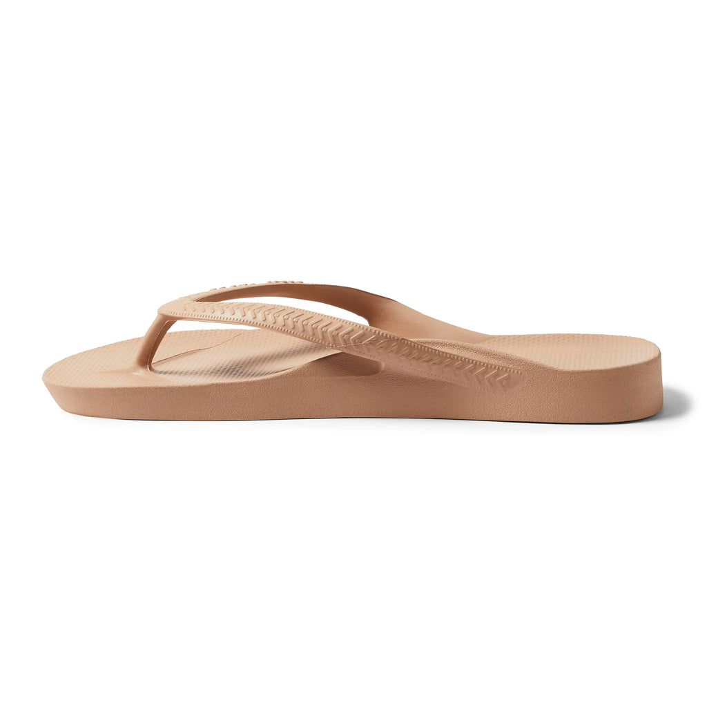 Tan Archies Arch Support Flip Flops angle 07