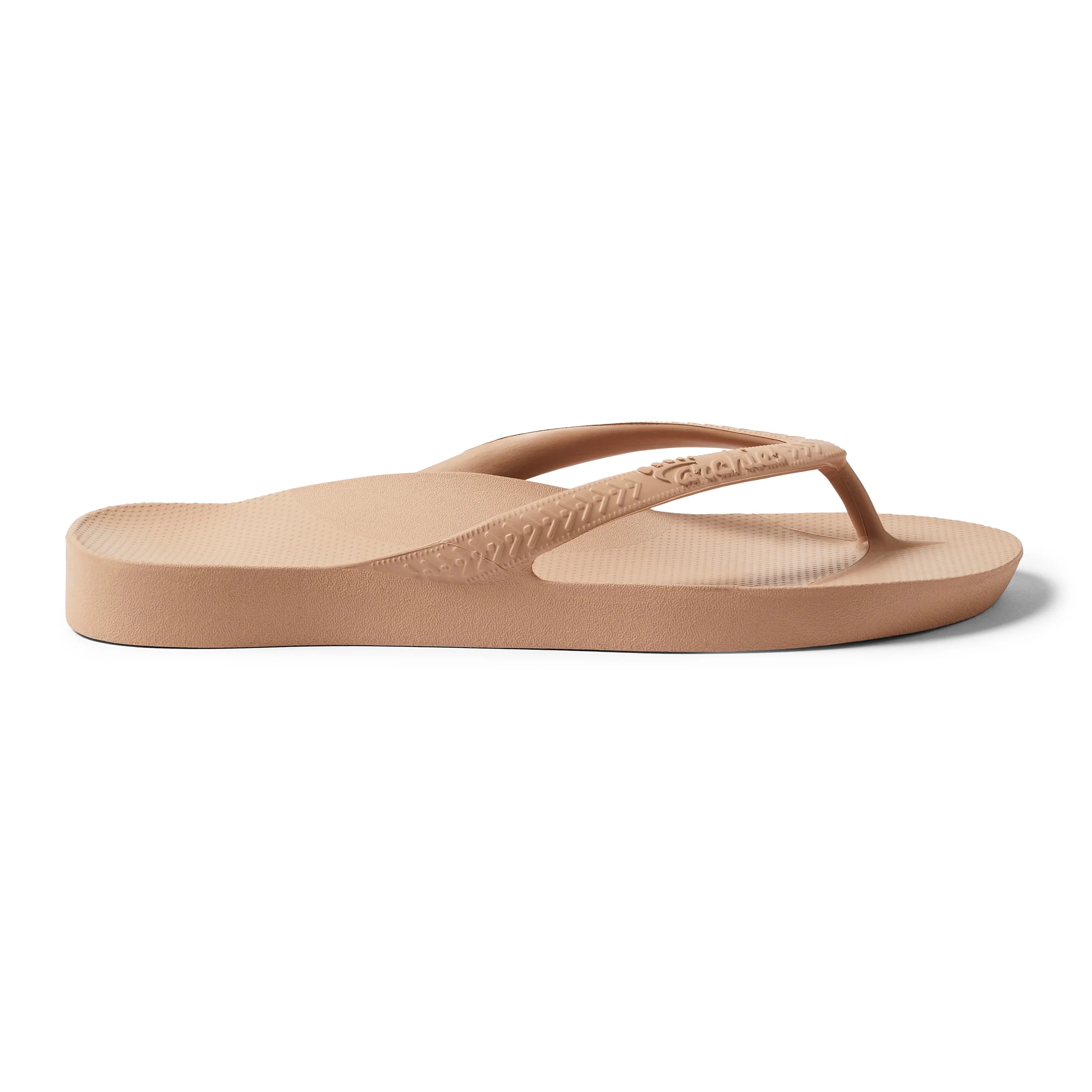 Tan Archies Arch Support Flip Flops angle 09