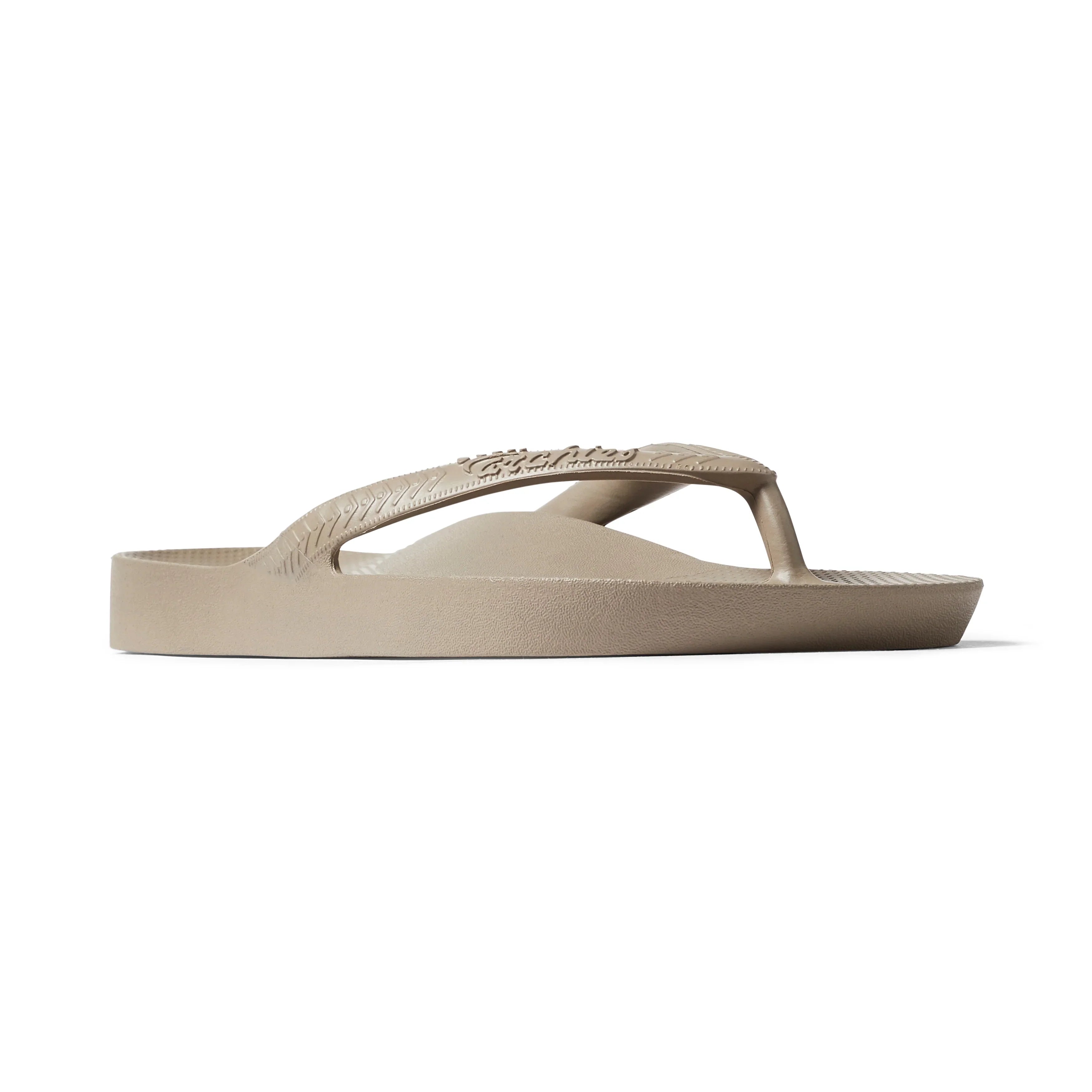Taupe Archies Arch Support Flip Flops angle 05