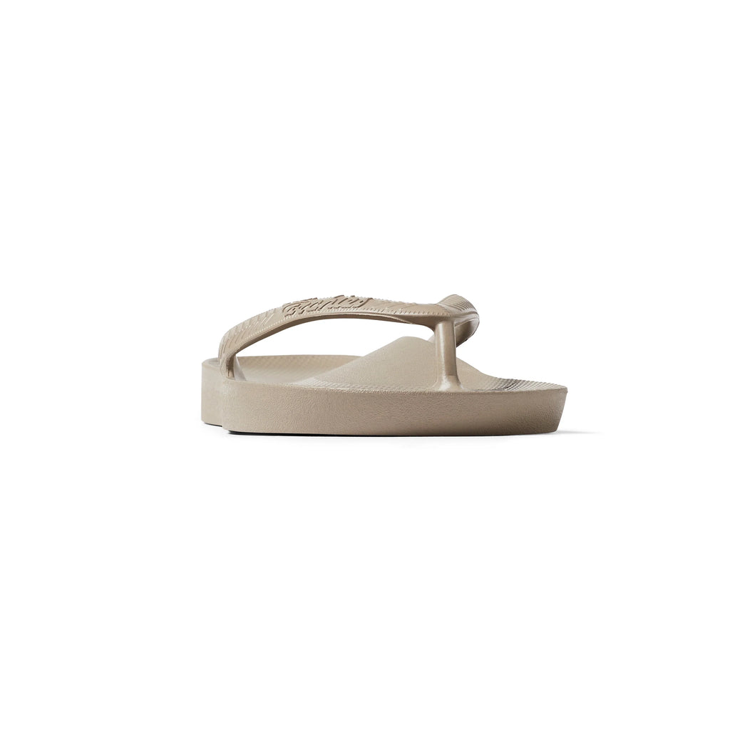 Taupe Archies Arch Support Flip Flops angle 06
