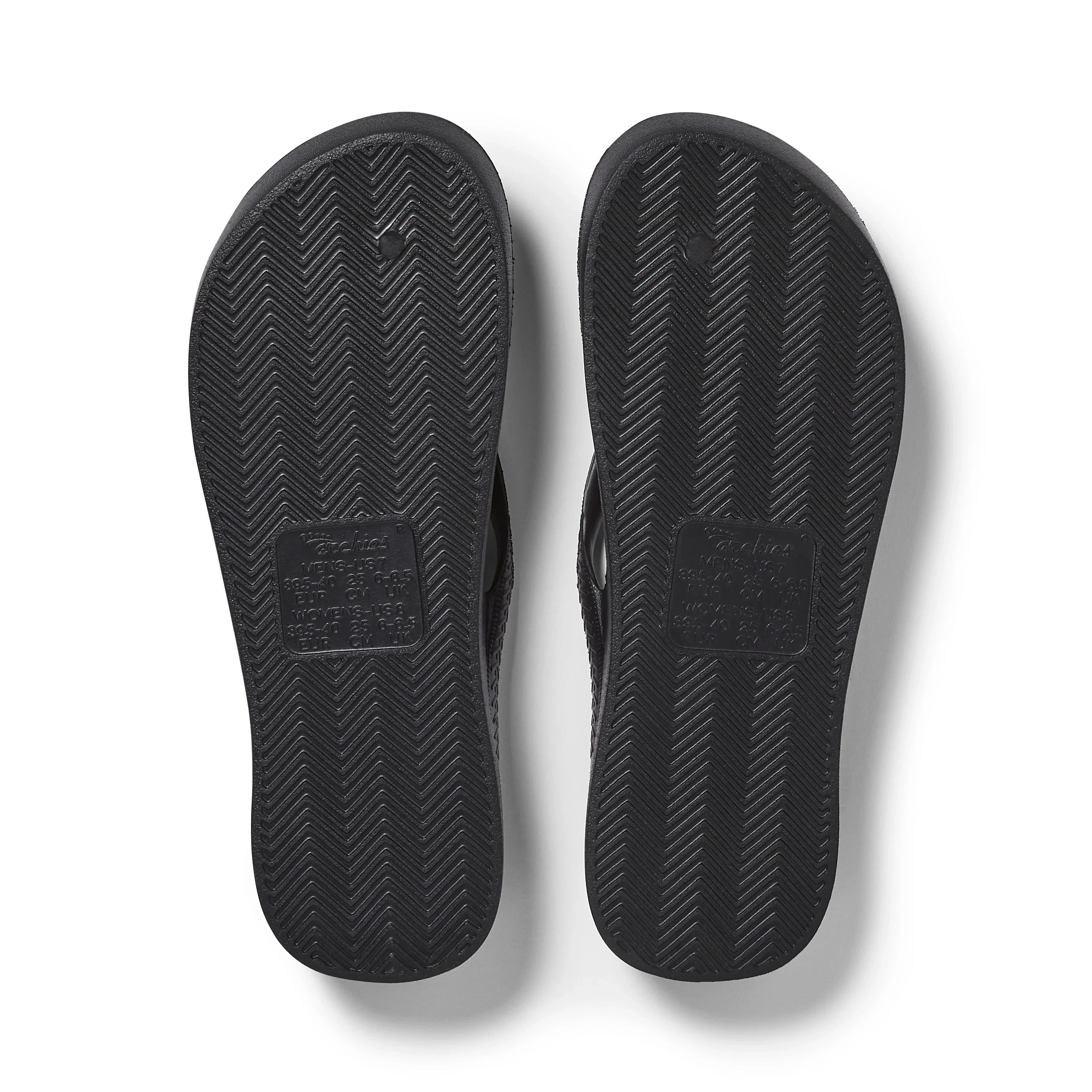 Black Archies Arch Support Flip Flops angle 05