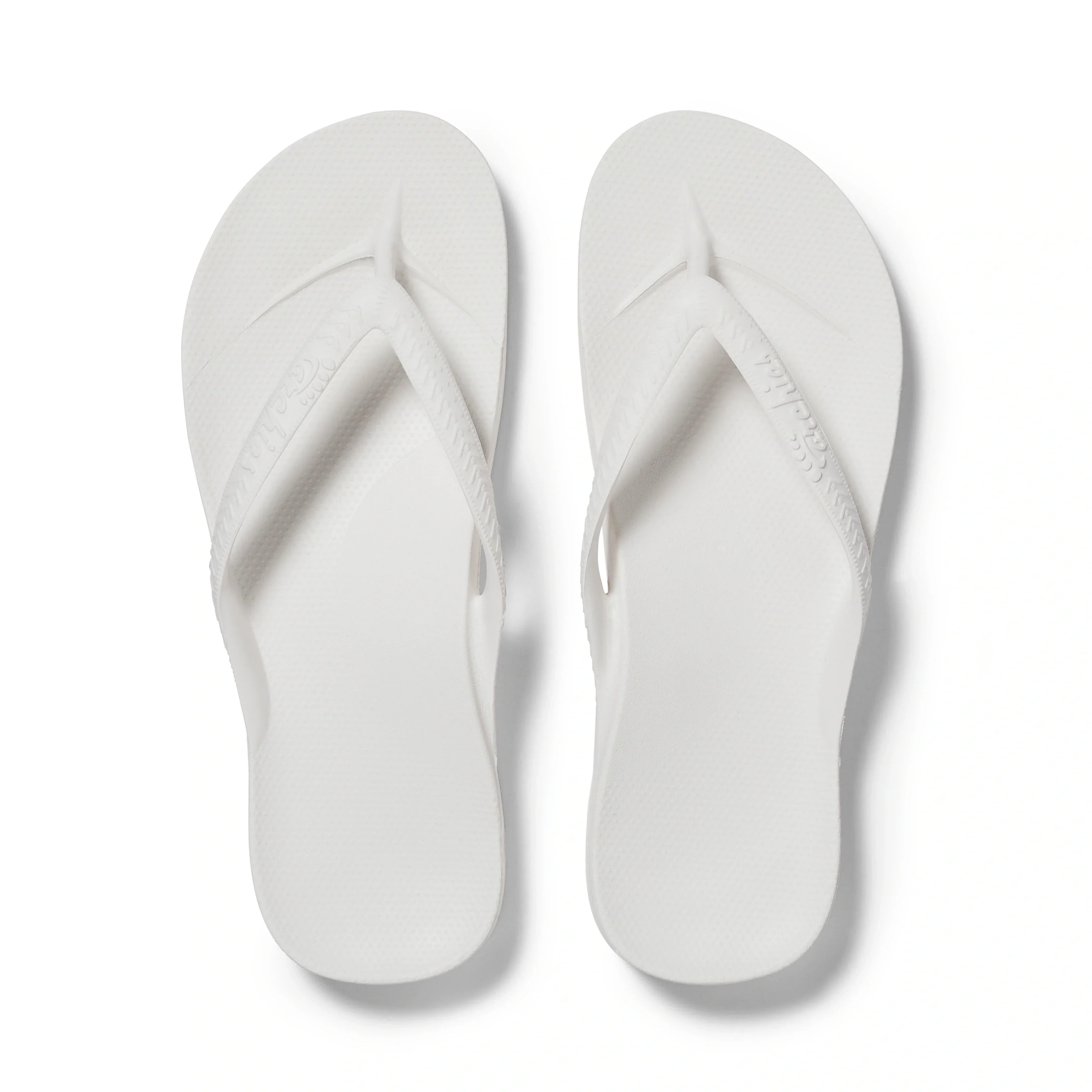 White Archies Arch Support Flip Flops angle 01