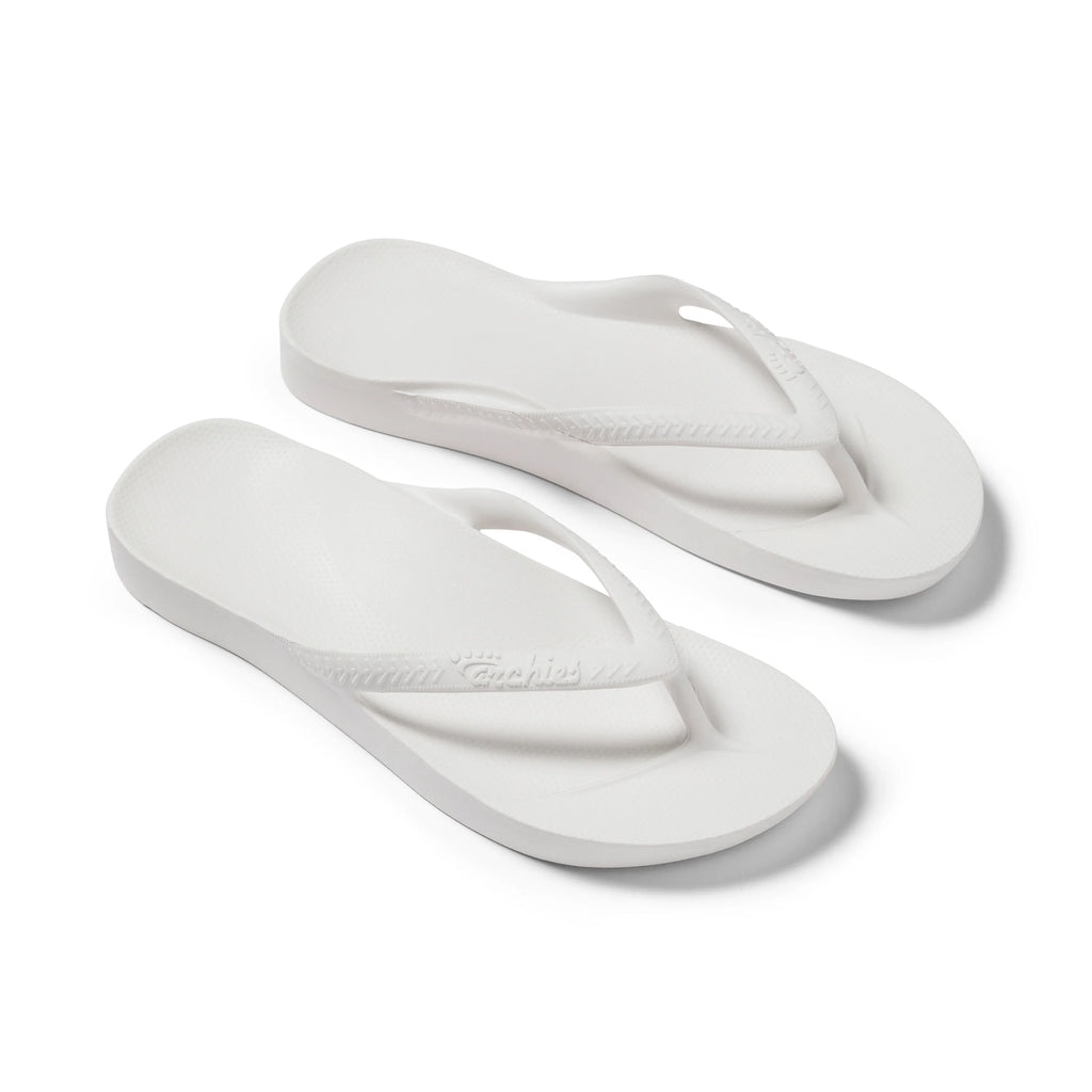 White Archies Arch Support Flip Flops angle 09