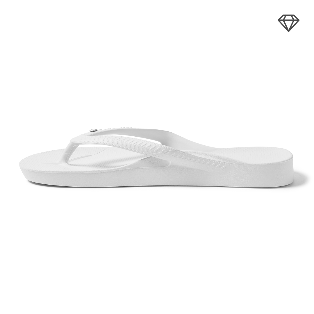 White Crystal Archies Arch Support Flip Flops angle 06