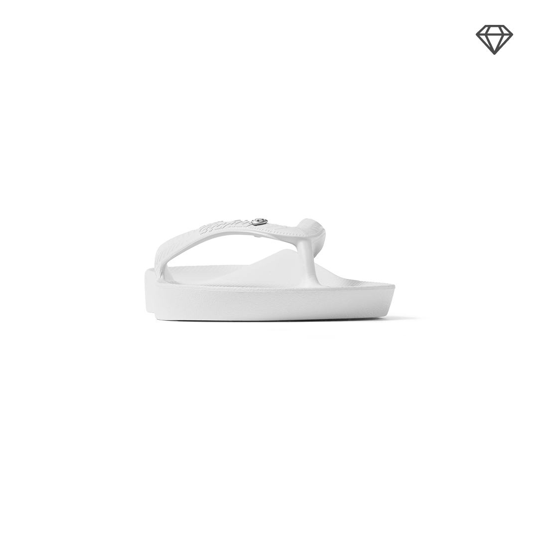 White Crystal Archies Arch Support Flip Flops angle 03
