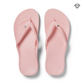 Crystal Pink Arch Support Flip Flops shown from above